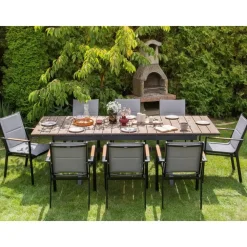 Beliani FANES - Eettafel uitschuifbaar - Grijs - 184/244 x 90 - Aluminium