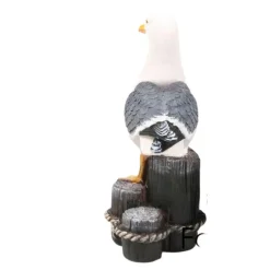 Farmwood Animals Farmwood Meeuw op 3 palen vogel tuin beeldje - buiten - 18x8x20cm