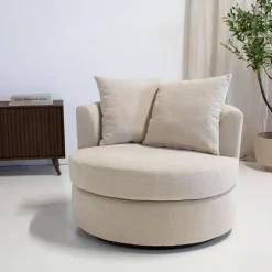 Fauteuils-Giga Meubel Fauteuil Beige Stof - Zithoogte 45cm - Thony Luxe