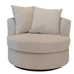 Fauteuils-Giga Meubel Fauteuil Beige Stof - Zithoogte 45cm - Thony Luxe