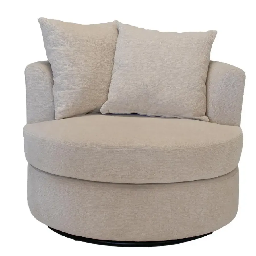 Fauteuils-Giga Meubel Fauteuil Beige Stof - Zithoogte 45cm - Thony Luxe