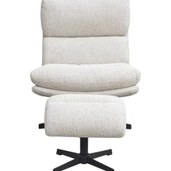 Fauteuils-Leen Bakker Fauteuil Bobbi incl. hocker - greige