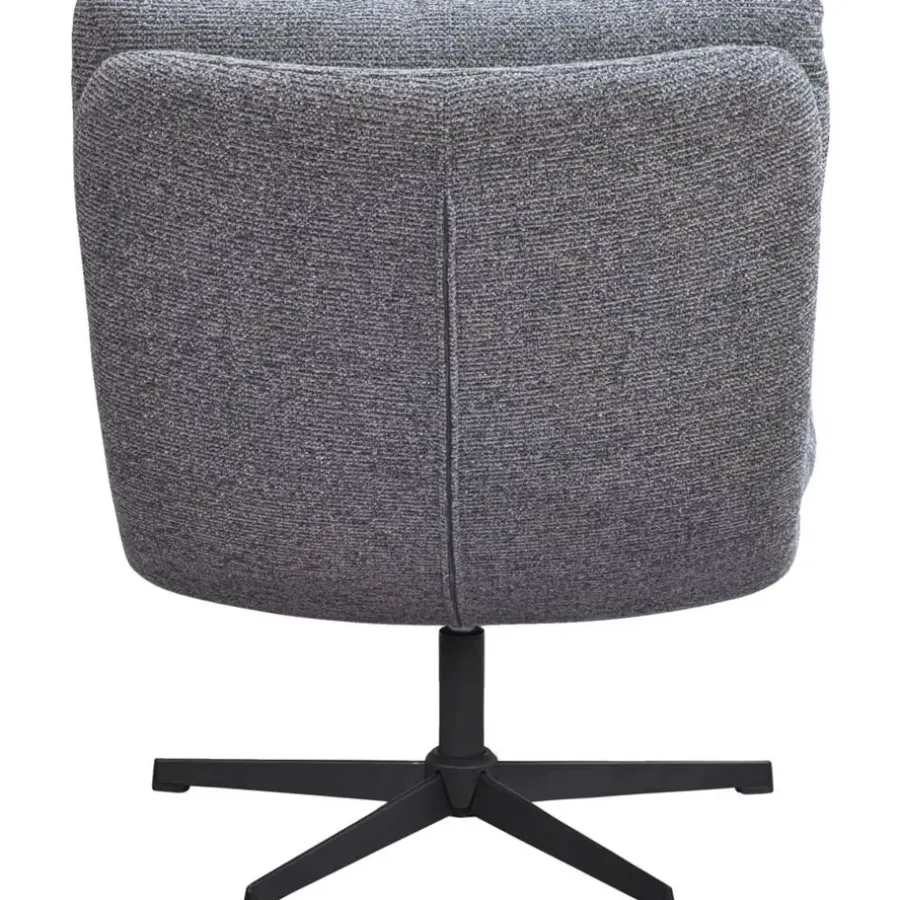 Leen Bakker Fauteuil Bobbi incl. hocker - antraciet