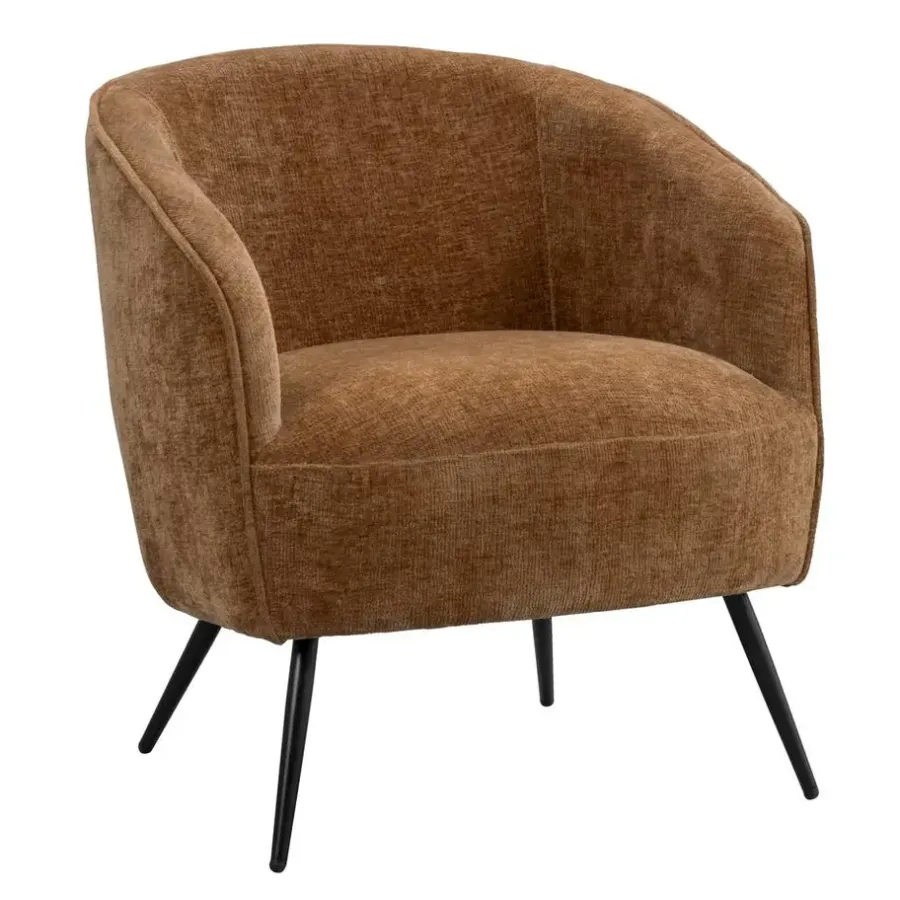 Fauteuils-Leen Bakker Fauteuil Carlton - stof - bruin