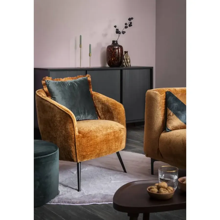 Fauteuils-Leen Bakker Fauteuil Carlton - stof - bruin