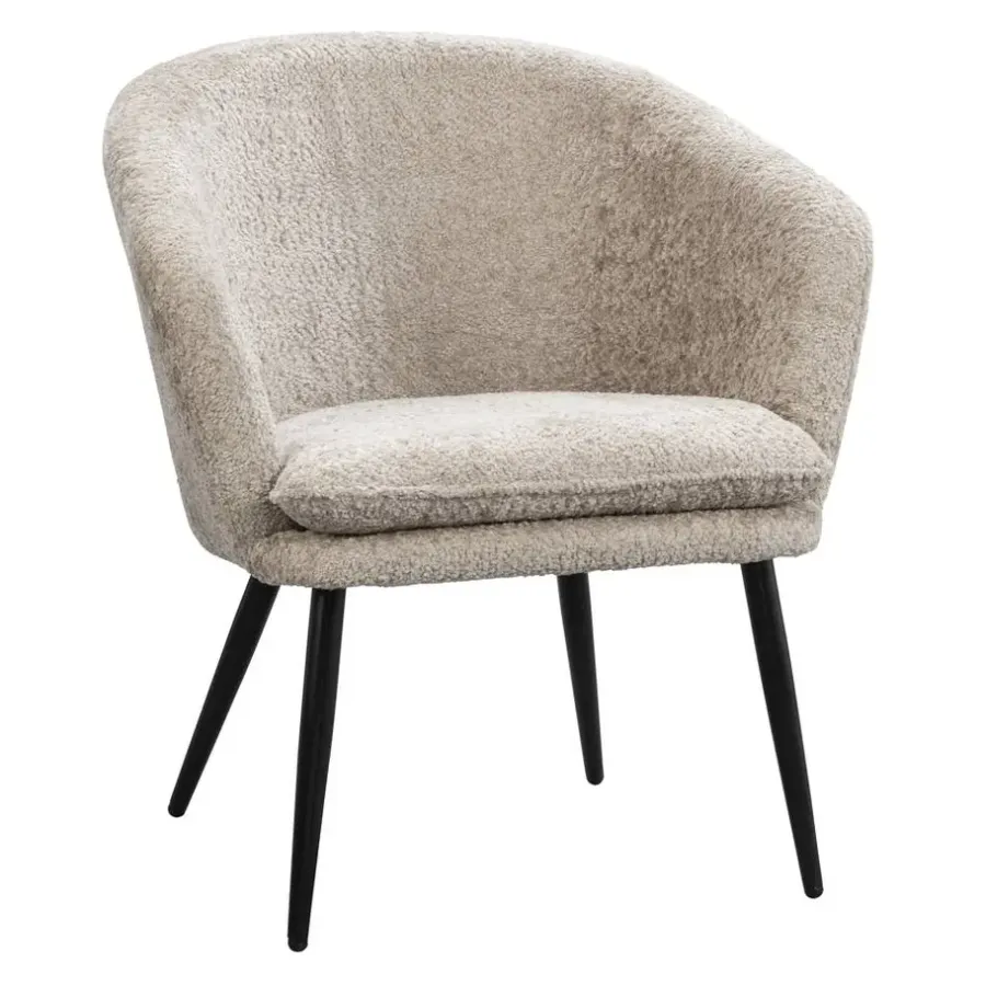 Fauteuils-Leen Bakker Fauteuil Cloe - stof - beige