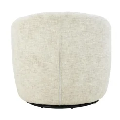 Livingfurn Fauteuil Crème Stof/Staal - Draaibaar - 85x84x76cm - Britt