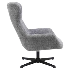 Fauteuils-House Nordic Fauteuil Draaibaar - Donkergrijs Stof - 89x80x101cm - Bescia