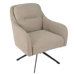 Giga Meubel Fauteuil Draaibaar - Stof Taupe - 75x70x85cm - Matthias