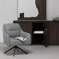 Giga Meubel Fauteuil Draaibaar - Stof Taupe - 75x70x85cm - Matthias
