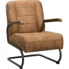 Fauteuils-Leen Bakker Fauteuil Ivar - stof - cognac