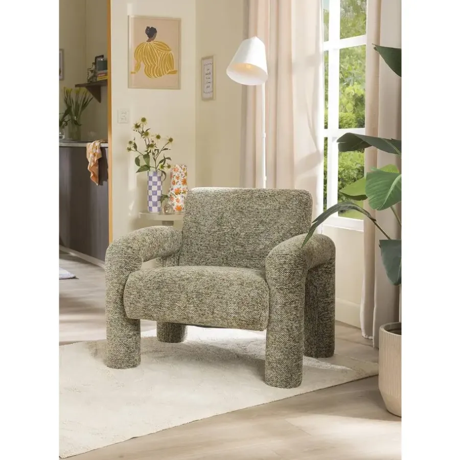 Leen Bakker Fauteuil Puck - bruin melange