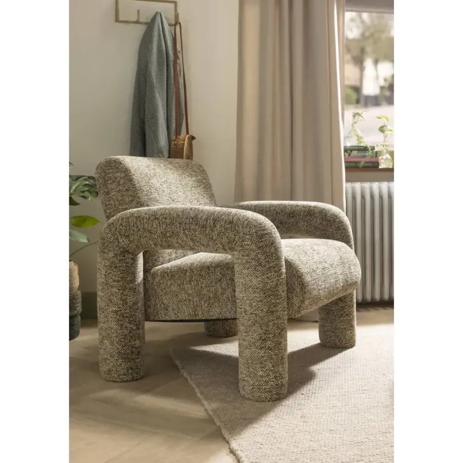 Leen Bakker Fauteuil Puck - bruin melange