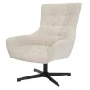 Fauteuils-Livingfurn Fauteuil Stof Beige - Draaibaar - Zitdiepte 53cm - 53x53x99cm