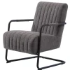 Giga Living Fauteuil Stof/Metaal Donkergrijs - Incl. Armleuning - Trout