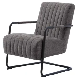 Giga Living Fauteuil Stof/Metaal Donkergrijs - Incl. Armleuning - Trout