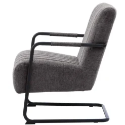 Giga Living Fauteuil Stof/Metaal Donkergrijs - Incl. Armleuning - Trout