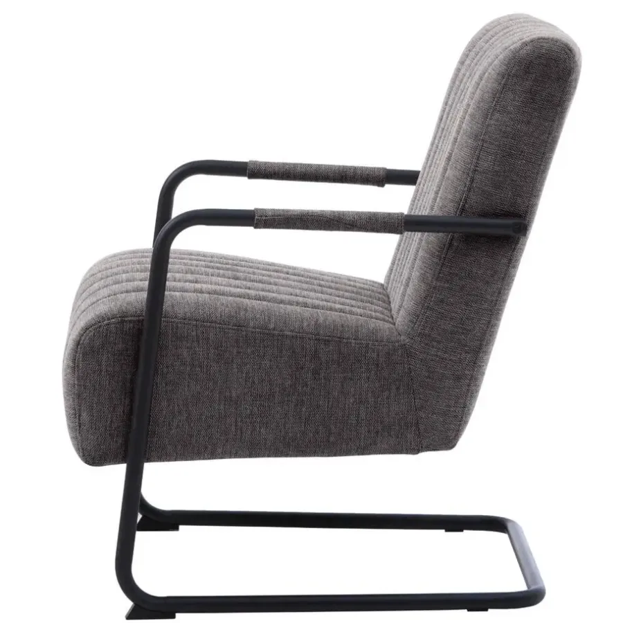 Giga Living Fauteuil Stof/Metaal Donkergrijs - Incl. Armleuning - Trout