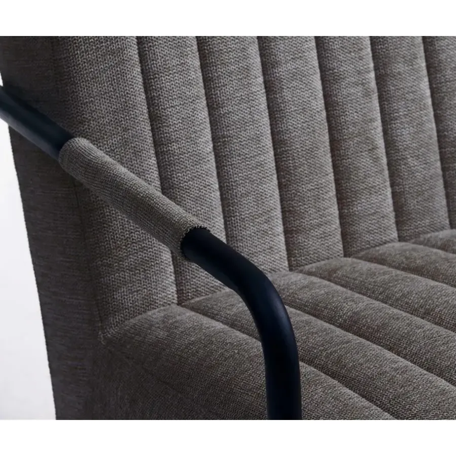 Giga Living Fauteuil Stof/Metaal Donkergrijs - Incl. Armleuning - Trout