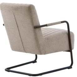 Giga Living Fauteuil Stof/Metaal Zandkleur - Incl. Armleuning - Trout - Set van 2
