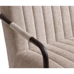 Giga Living Fauteuil Stof/Metaal Zandkleur - Incl. Armleuning - Trout - Set van 2