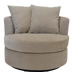 Fauteuils-Giga Meubel Fauteuil Taupe Stof - Zithoogte 45cm - Thony Luxe