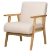 Fauteuils-Nordlys Fauteuil van massief hout en witte lussen