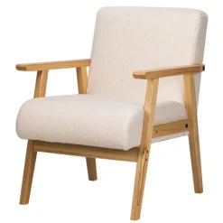 Fauteuils-Nordlys Fauteuil van massief hout en witte lussen