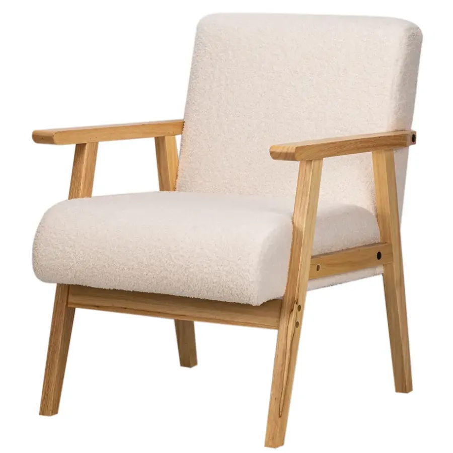 Fauteuils-Nordlys Fauteuil van massief hout en witte lussen