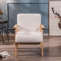 Fauteuils-Nordlys Fauteuil van massief hout en witte lussen