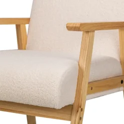 Fauteuils-Nordlys Fauteuil van massief hout en witte lussen