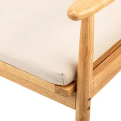 Nordlys Fauteuil van massief hout en beige stof