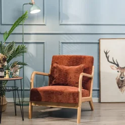 Fauteuils-Nordlys Fauteuil van massief hout en terracotta stof