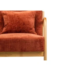 Fauteuils-Nordlys Fauteuil van massief hout en terracotta stof