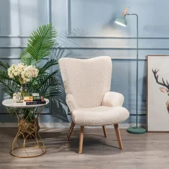 Nordlys Fauteuil van massief hout en witte lussen