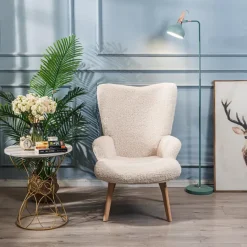 Nordlys Fauteuil van massief hout en witte lussen