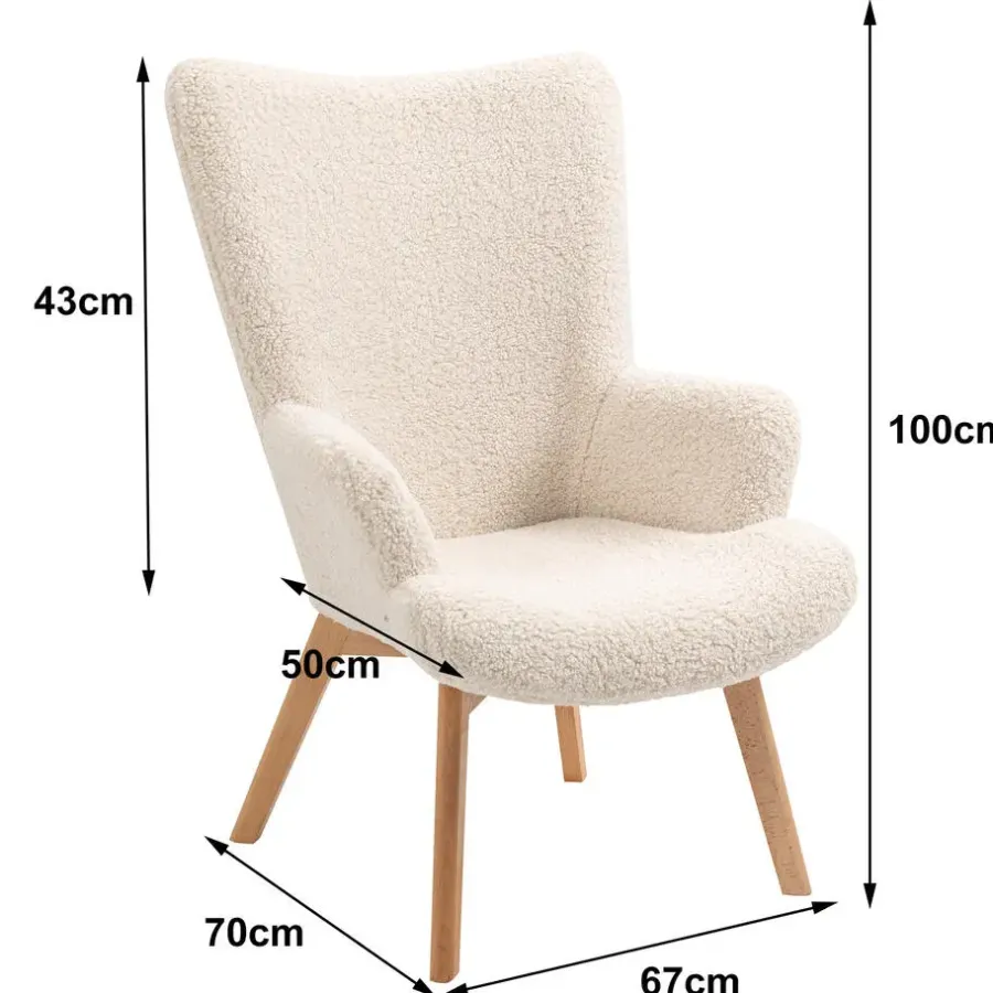 Nordlys Fauteuil van massief hout en witte lussen