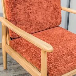 Nordlys Fauteuil van massief hout en terracotta stof