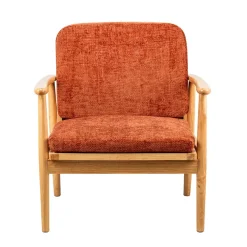Nordlys Fauteuil van massief hout en terracotta stof