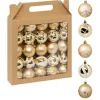 Kerstballen|Kerstdecoratie-Feeric lights & Christmas Feeric Christmas gedecoreerde kerstballen -25x - 6cm - goud