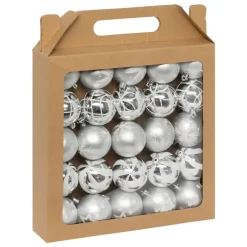 Kerstdecoratie-Feeric lights & Christmas Feeric Christmas kerstballen - 25x - 6cm - zilver/wit