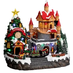 Feeric lights & Christmas Feeric Christmas Kerstdorp landhuis kerstman - 31 x 32,5 x 24 cm