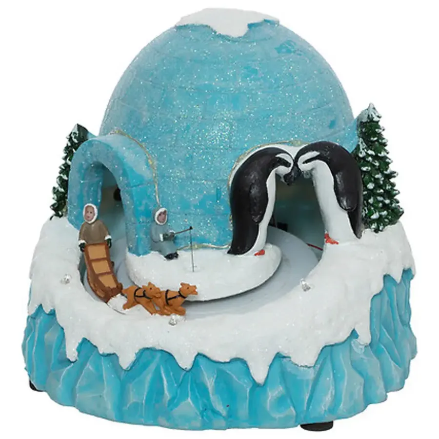 Feeric lights & Christmas Feeric Christmas Kerstdorp iglo -muziek en licht -19 x 17 x 21 cm