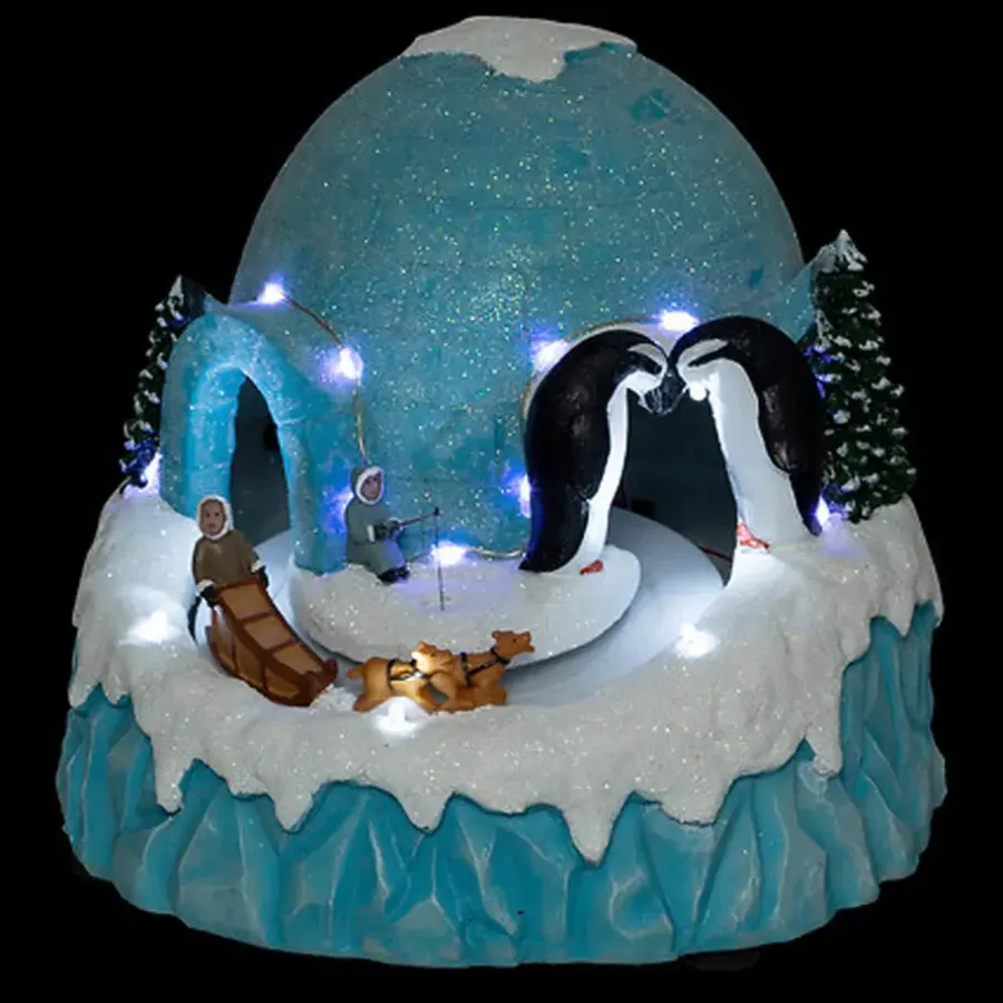Feeric lights & Christmas Feeric Christmas Kerstdorp iglo -muziek en licht -19 x 17 x 21 cm