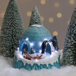 Feeric lights & Christmas Feeric Christmas Kerstdorp iglo -muziek en licht -19 x 17 x 21 cm