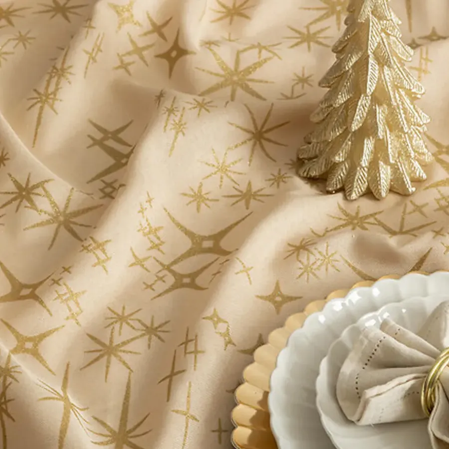 Tafelkleden-Feeric lights & Christmas Feeric Christmas Tafelkleed - beige - sterren - 140 x 360 cm