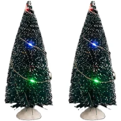 Feeric lights & Christmas Feeric Christmas 2x decoratie kerstboompjes - 15 cm - 20 LEDs