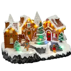 Feeric lights & Christmas Kerstdorp - peperkoek - led - 23 cm