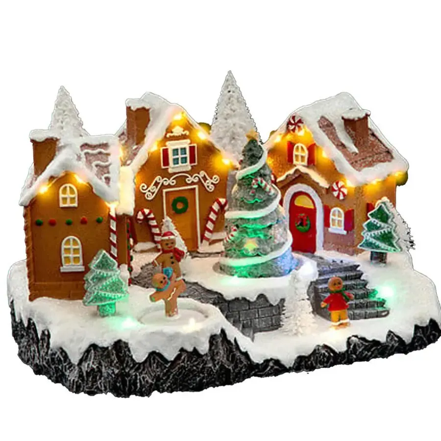 Feeric lights & Christmas Kerstdorp - peperkoek - led - 23 cm