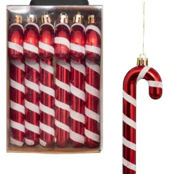 Kerstballen|Kerstdecoratie-Feeric lights & Christmas Feeric lights and christmas kersthangers - zuurstokken- 6x